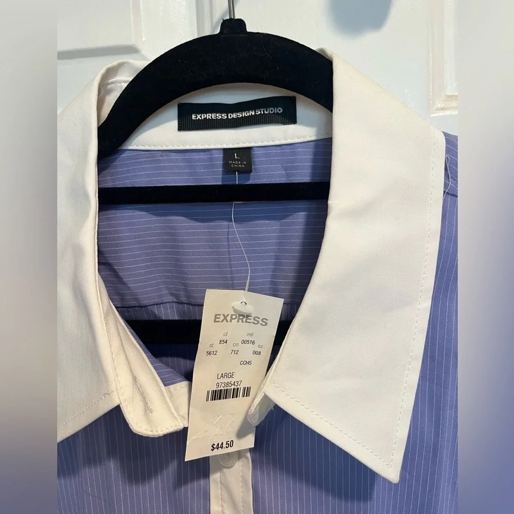 Pin Striped Tailored Button up Dress Shirt - Picture 7 of 8